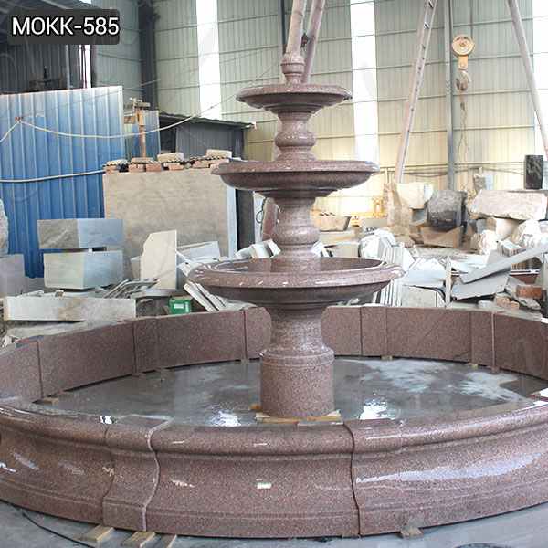 High Polished Red Granite Tiered Fountain Supplier