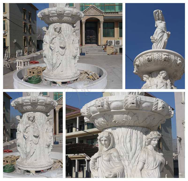 Large Tiered Marble Statuary Fountain for Garden