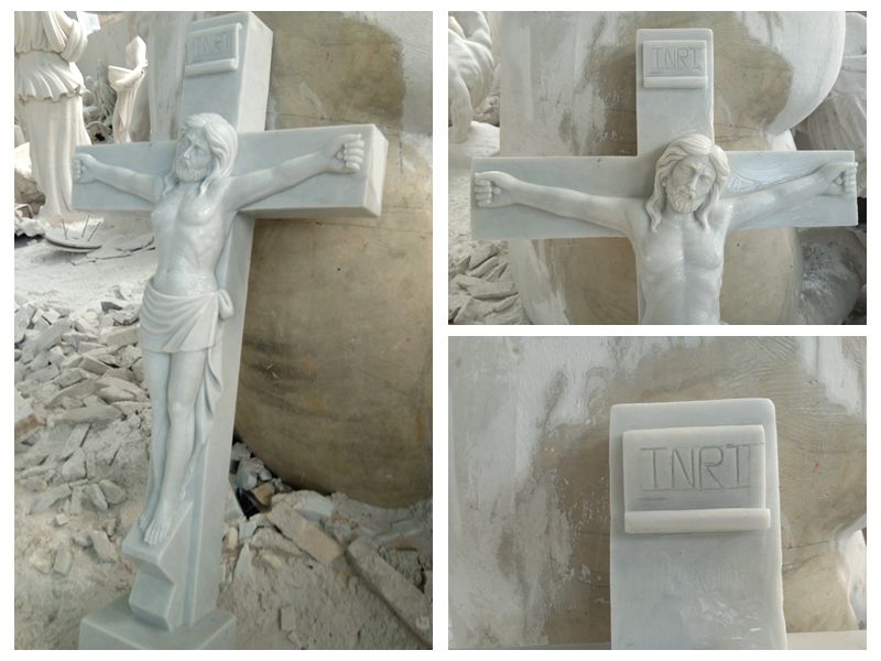 Life Size Marble Crucified Jesus Statue for Sale