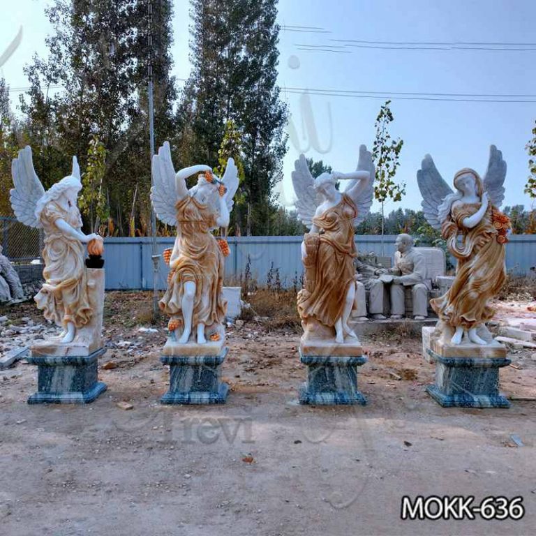Outdoor Garden Marble Winged Four Seasons Statues for Sale