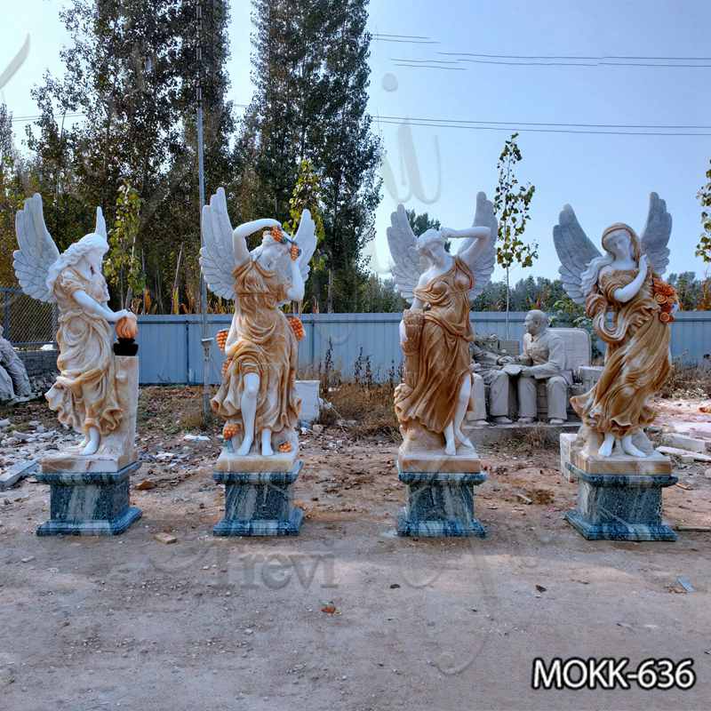 Outdoor Garden Marble Winged Four Seasons Statues for Sale