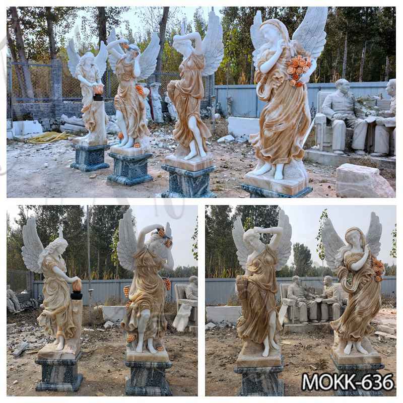 Outdoor Garden Marble Winged Four Seasons Statues