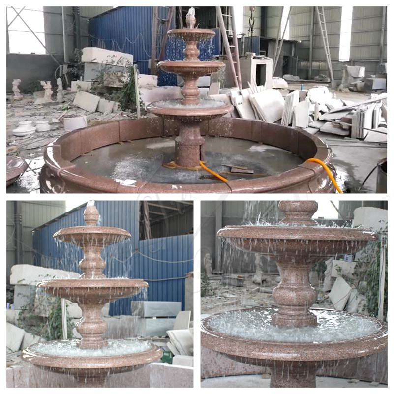 Red Granite Tiered Fountain Supplier