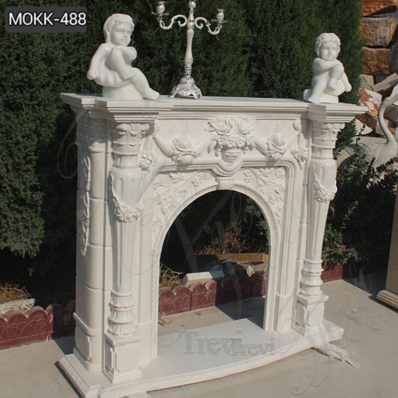 White Marble Fireplace Mantel Manufacturer