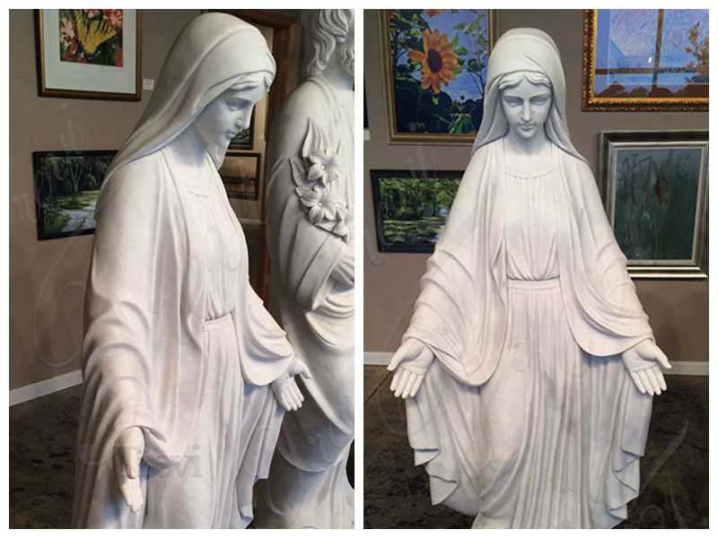 ddetail White Marble Mother Mary Statue Factory Supply