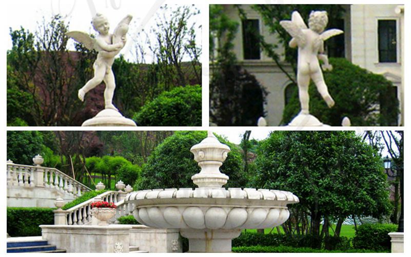 detail of marble fountains