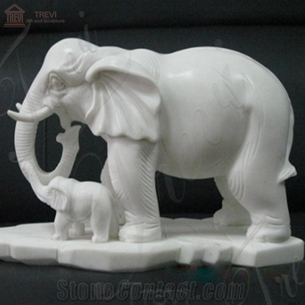 Garden Decoration Life Size Marble Animal Elephant Statue Supplier