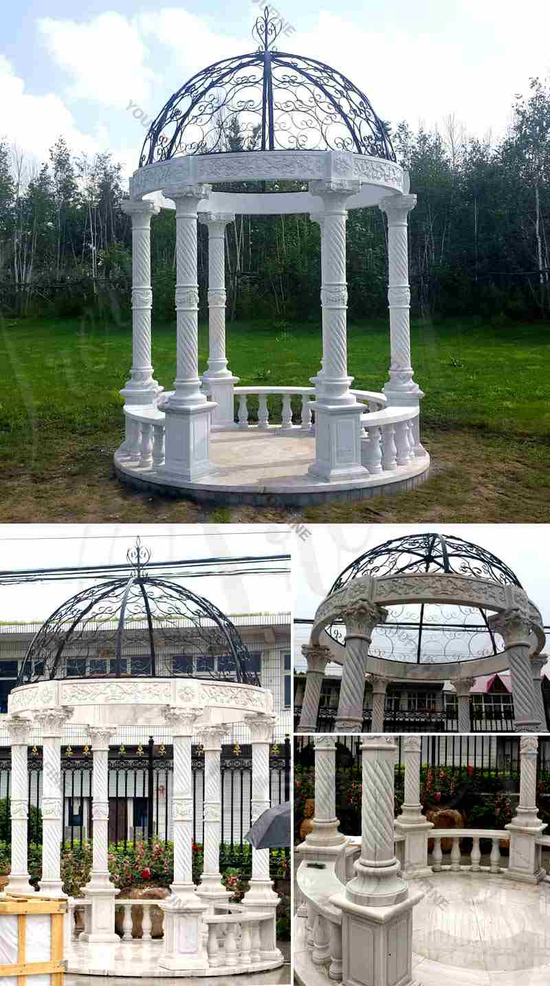 Popular Outdoor Garden Decoration White Marble Gazebo Supplier