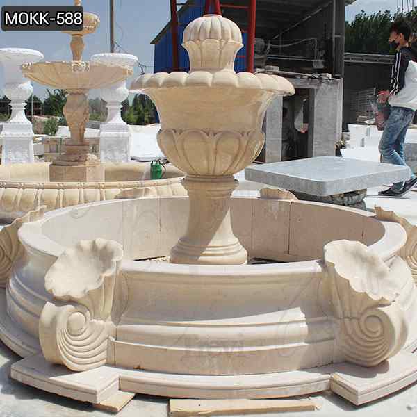 Small Size Beige Marble Stone Fountains Wholesale