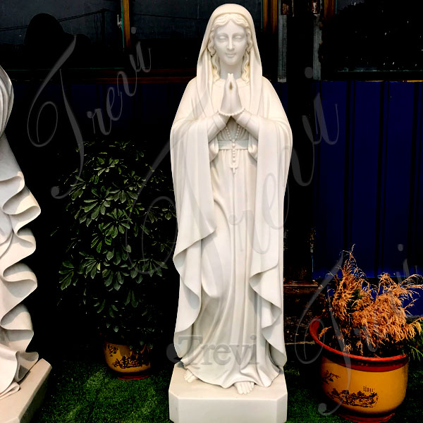 White Marble Our Lady of Lourdes Statue Church Suppliers CHS-707