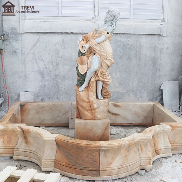 Customized Exquisite Garden Decoration Marble Woman Water Fountain for Sale MOKK-450