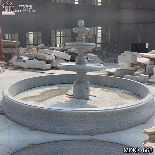 Customized Polished Granite Tiered Fountain Simple Style for Sale