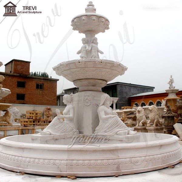 Hand-carved-3-tiered-yellow-marble-fountain-with-figure-statues-design-for-sale-for-front-yard-decor-MOKK-86