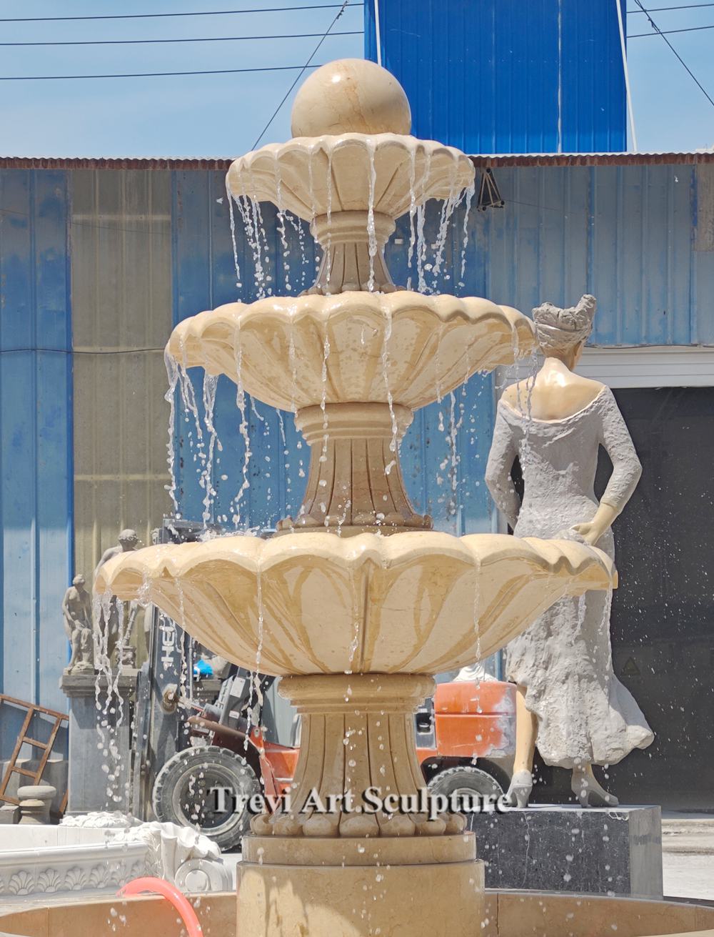 beige three tier fountain