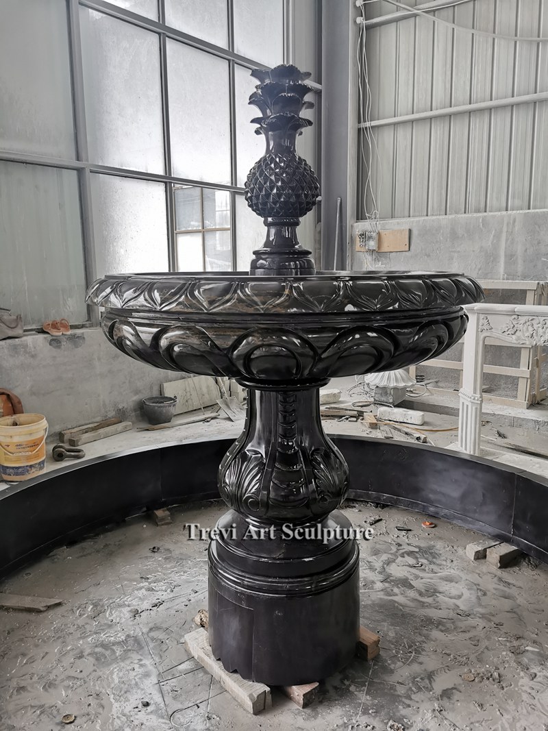 black granite water fountain