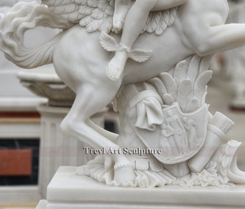 famous marble mercury riding pegasus statue details