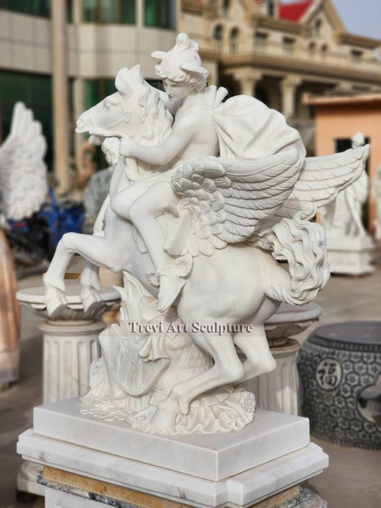 famous marble mercury riding pegasus statue replica