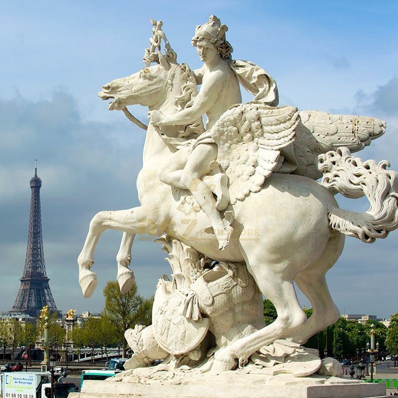famous marble mercury riding pegasus statue