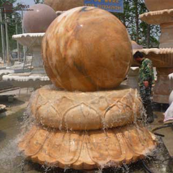 Life Size Granite Rotating Ball Water Fountain Made for Sale for Our Netherland Client