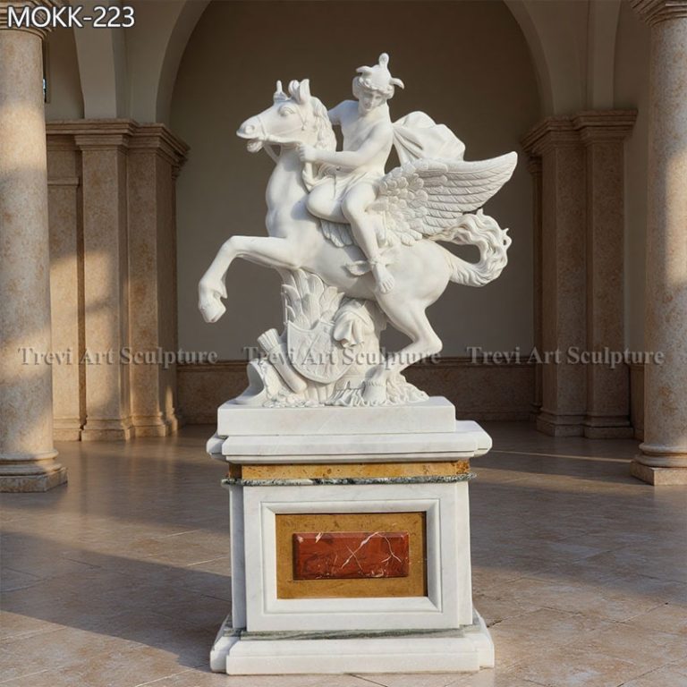 marble mercury riding pegasus statue