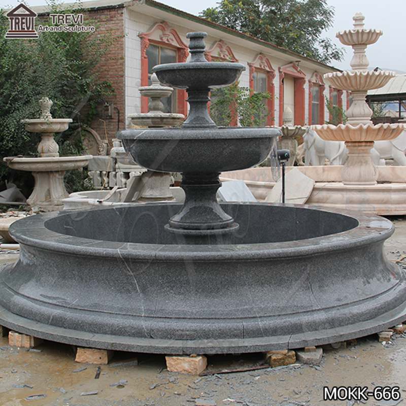 Outdoor Black Granite Tiered Water Fountain Manufacturers for Sale