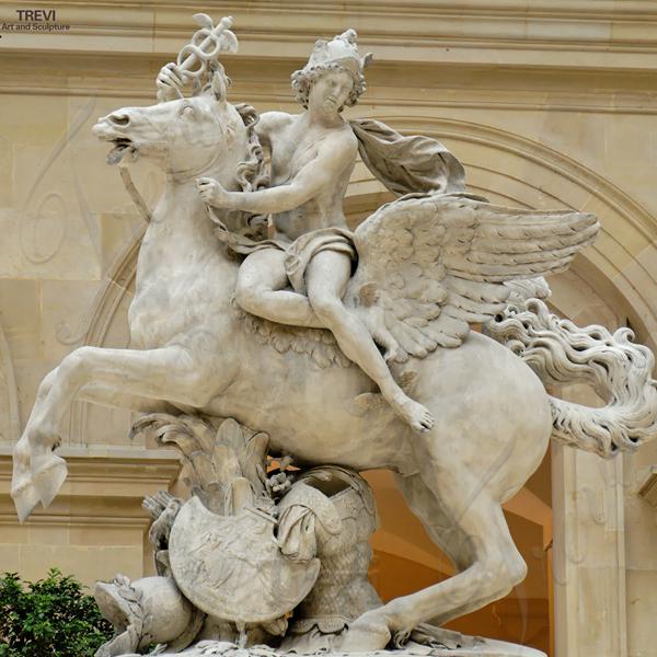 Outdoor famous art sculptures of Mercury riding Pegasus in Tuileries for Gardens decor