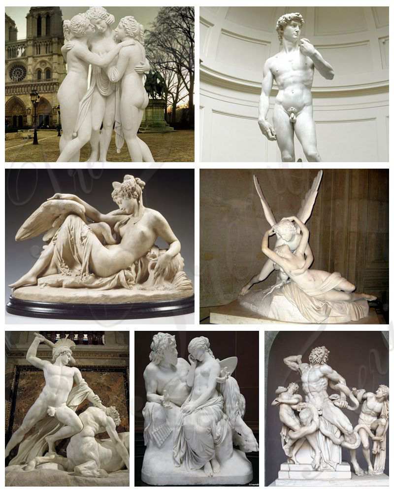 Wholesale White Marble Sculpture Psyche waking Cupid Garden Ornaments MOKK-239