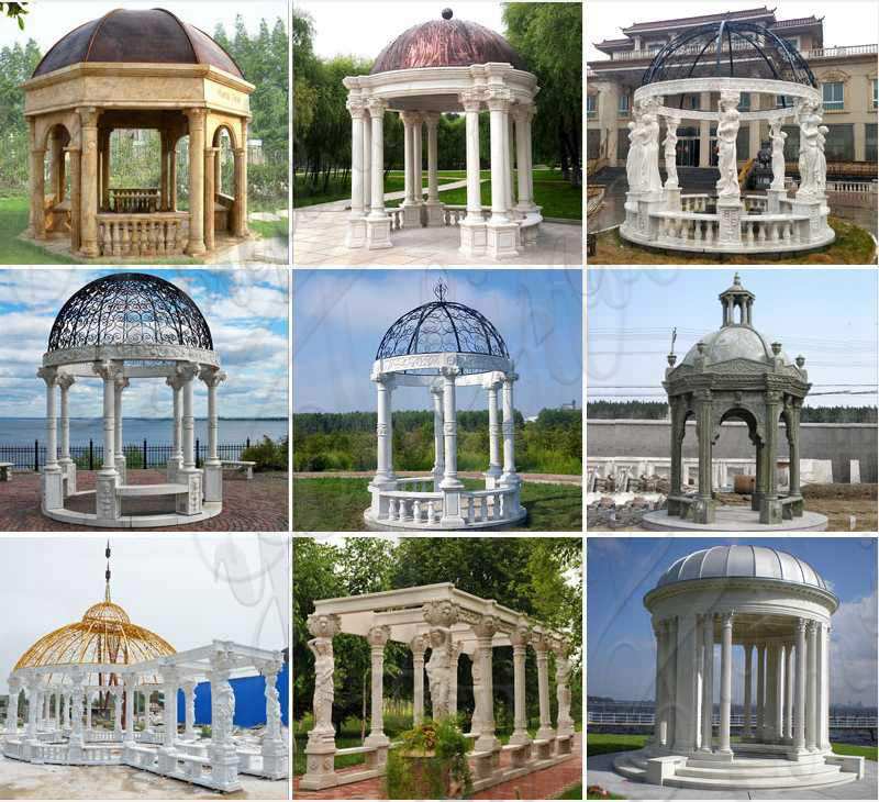 Customized White Marble Gazebo for Wedding Decoration Supplier MOKK-618