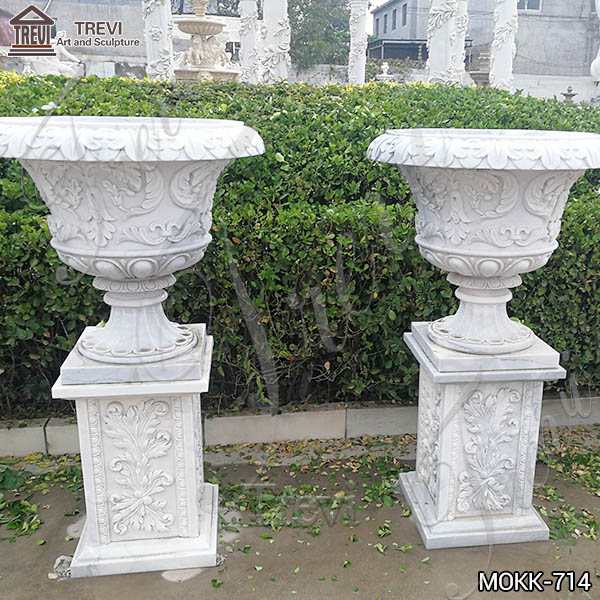 Exquisite White Marble Flower Pots designs