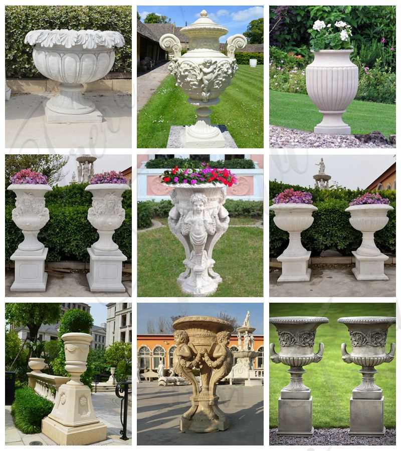 marble Flower Pots with Human for Sale MOKK-711