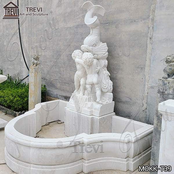 Garden Angel Wall Fountain White Marble Water Fish for Sale