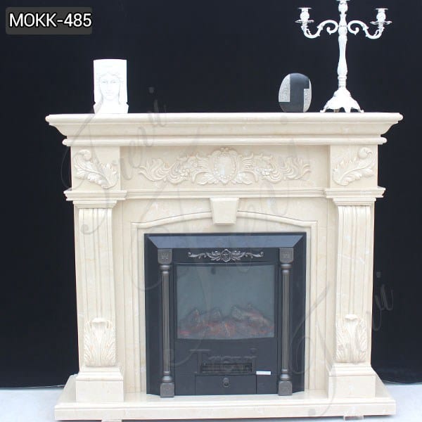 Exquisite Hand carved French Design Flower Marble Fireplace Supplier