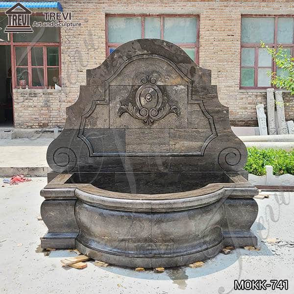 Garden-Black-Granite-Wall-Fountain-with-Flora-for-Sale