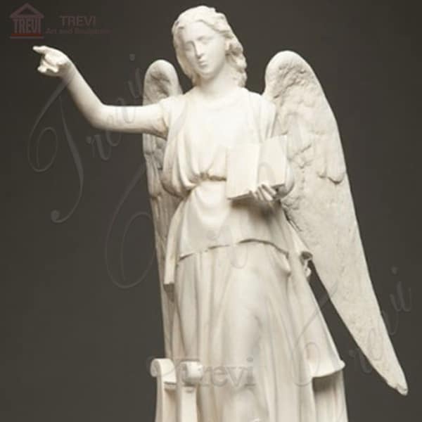 Outdoor Marble Praying Angel Sculpture with Book for sale MOKK-237