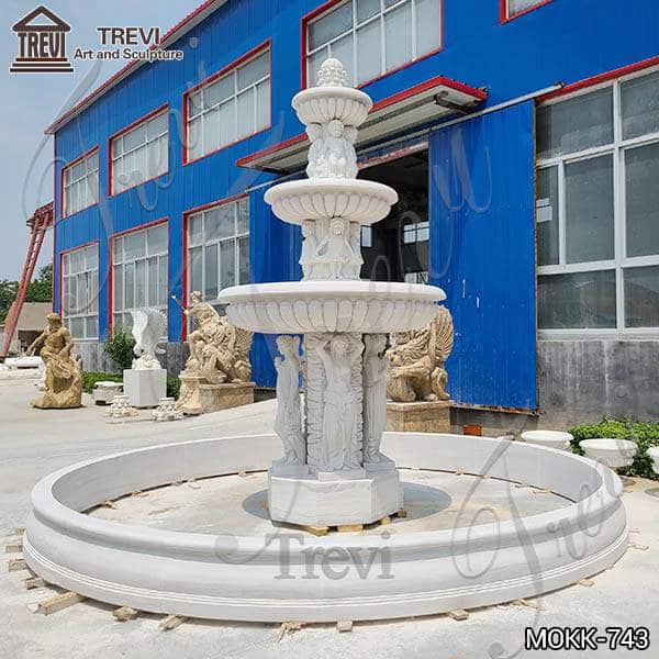 Three Tiered Marble Woman Water Fountain Manufacturer MOKK-743