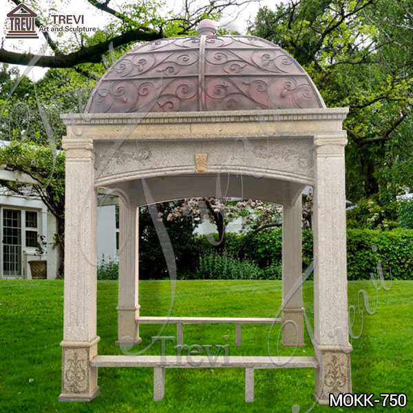 Vintage Style Sandstone Gazebo with Metal Hat for Sale MOKK-750