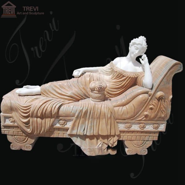 Delicate Life Size Marble Woman Lying Sculptures Paolina Bonaparte for decor MOKK-240