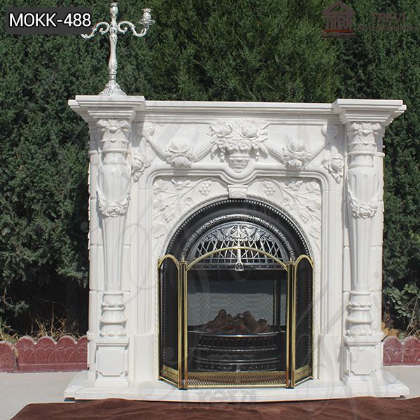 Pattern Design Marble Fireplace Surround French Design for Sale MOKK-488