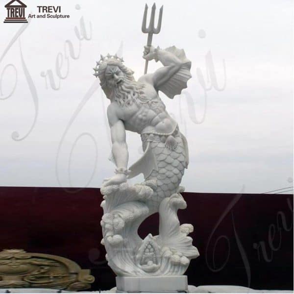 Life Size Poseidon Marble Garden Statue for sale MOKK-778