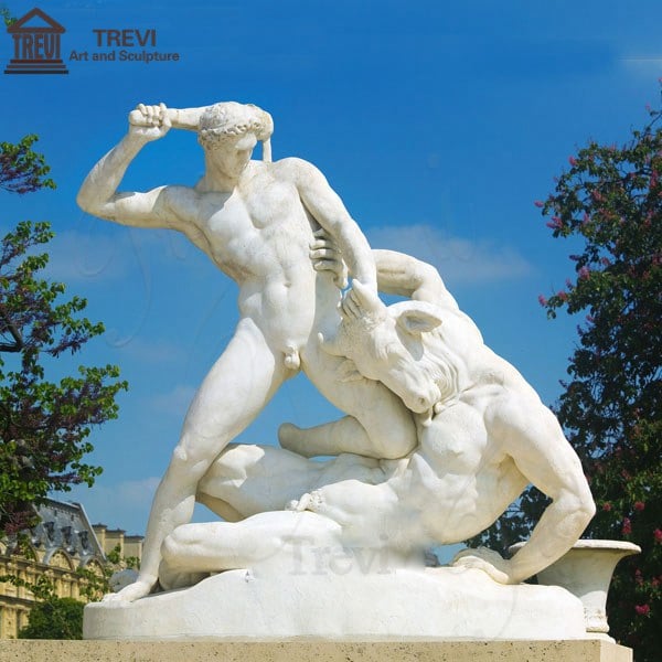 Marble Garden Statue Hercules Fighting the Minotaur for Sale MOKK-214