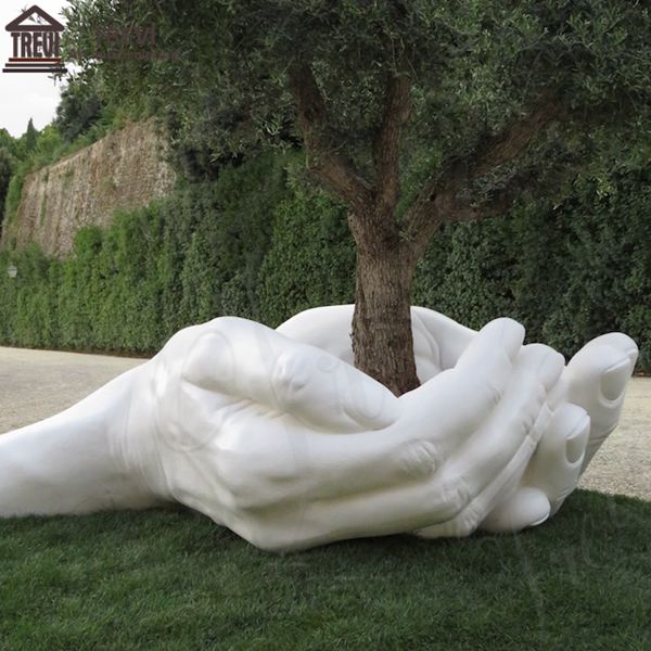 Large Size Big Hands Around Tree Marble Garden Statues for Sale MOKK-779