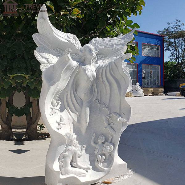 Life Size Angel Marble Garden Statue Park Decoration for Sale