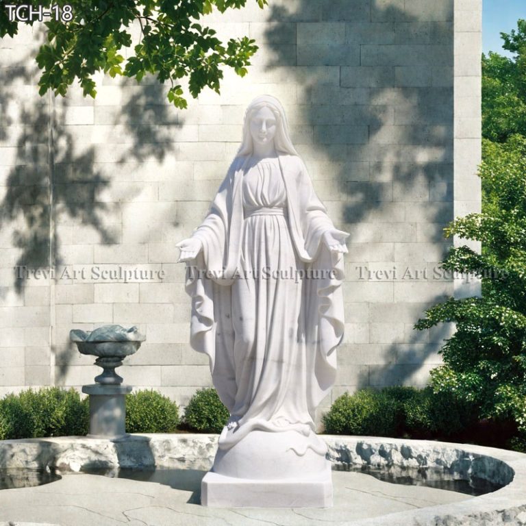 marble catholic life size virgin mary statue