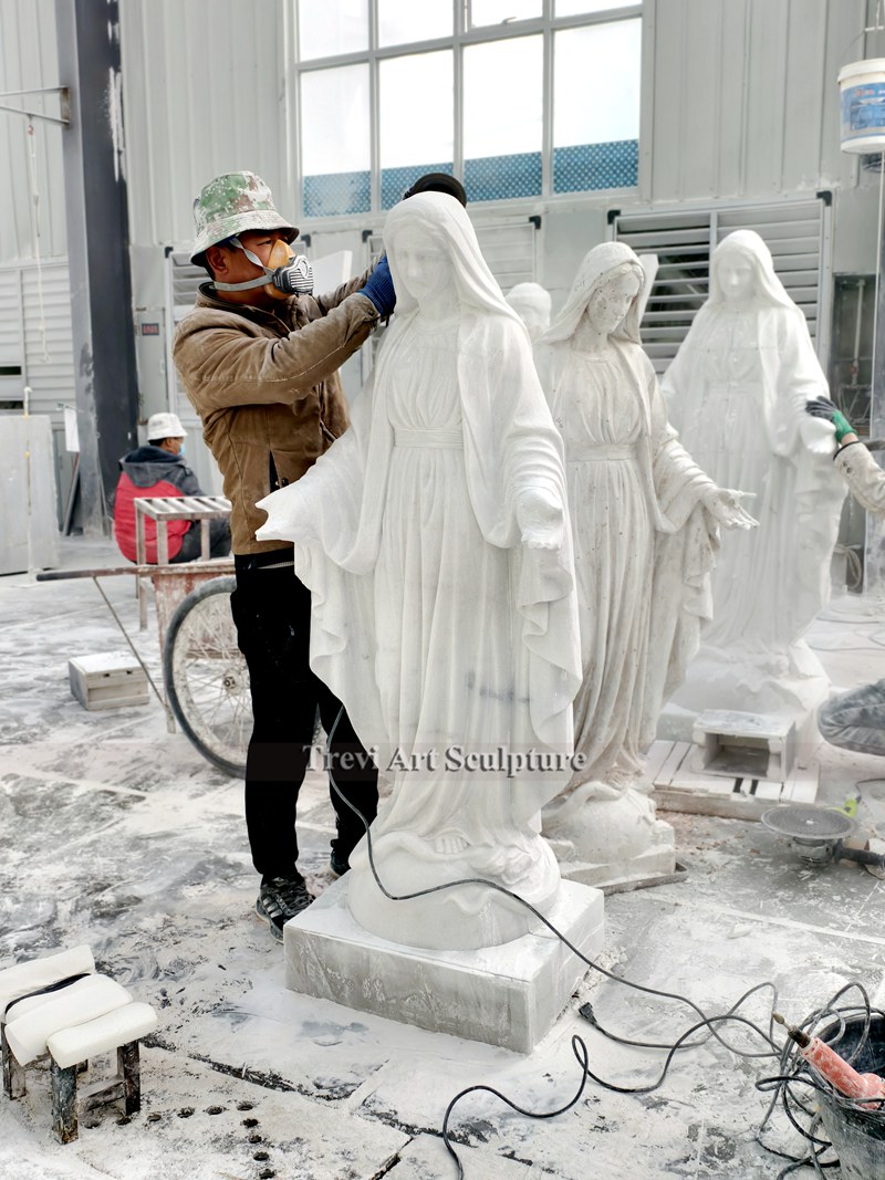 hand carved virgin mary statue