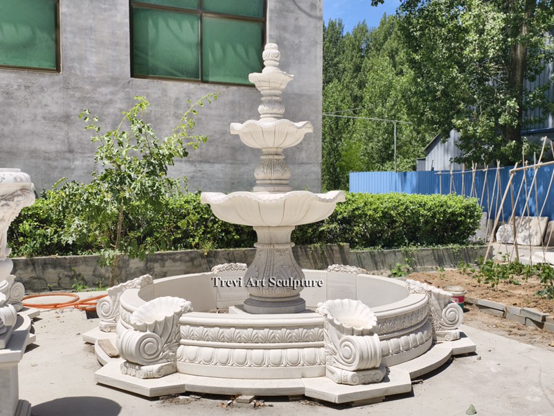 3 tier marble water fountain for outdoor driveway