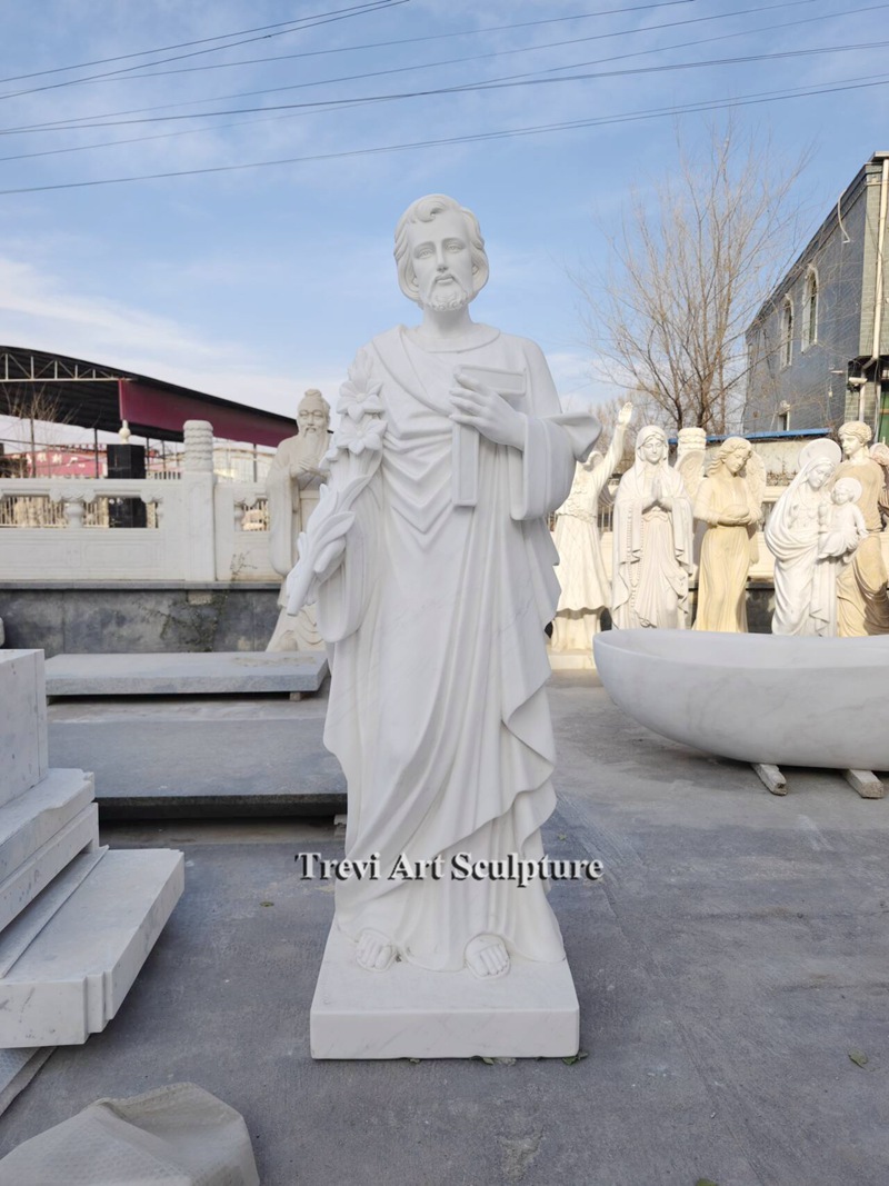 white marble st joseph statue trevi