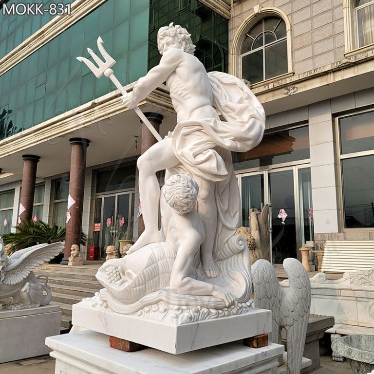 Life Size Poseidon Statue Marble Garden Statue for Sale MOKK-831