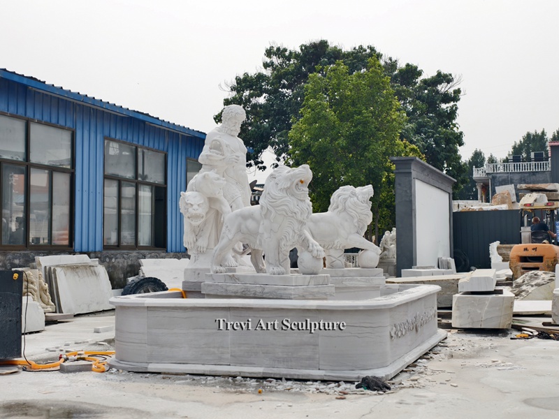 marble fountain with hercules and lions for sale