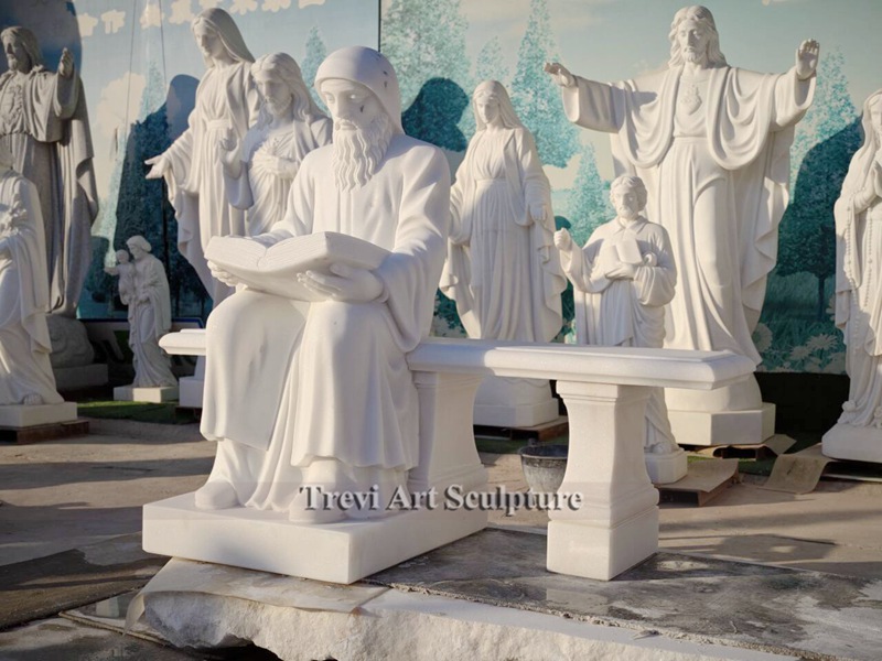 marble sitting st charbel statue for sale