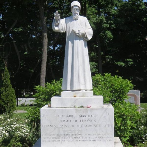 Catholic Saint Religious Marble Statues of St Charbel for Sale TCH-41